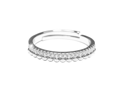 Stribrny prsten z kulicek a Kubickych zirkonu Crystal (Stribro 925/1000) - a