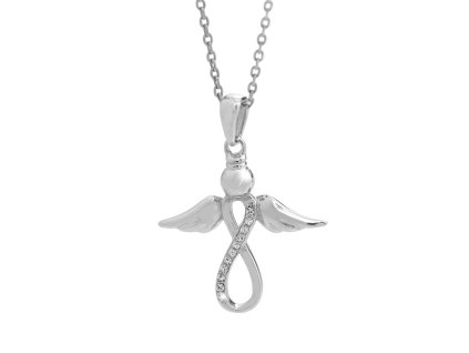 Stribrny nahrdelnik andel nekonecno s krystaly Swarovski Crystal (Stribro 925/1000) - a