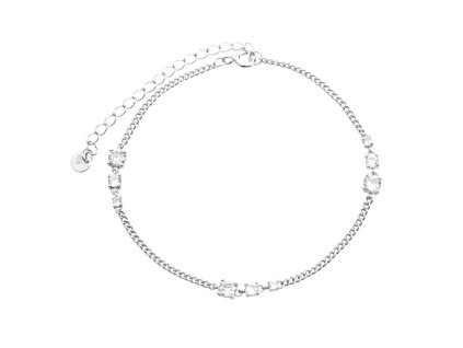 Stribrny naramek tri Kubicke zirkony postupne se zmensujici Crystal (Stribro 925/1000) - a
