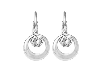 Nausnice klapky z bizuterni slitiny samostatny krystal Swarovski v kruhu Crystal - A