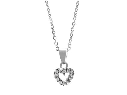 Nahrdelnik z bizuterni slitiny male obvodove srdicko z krystalu Swarovski Crystal  - A