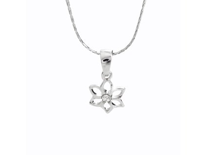Nahrdelnik z bizuterni slitiny kvet s krystalem Swarovski Crystal