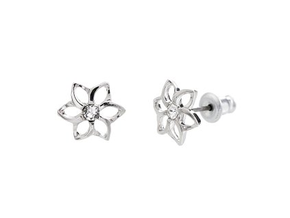 Nausnice puzety z bizuterni slitiny kvet s krystalem Swarovski Crystal