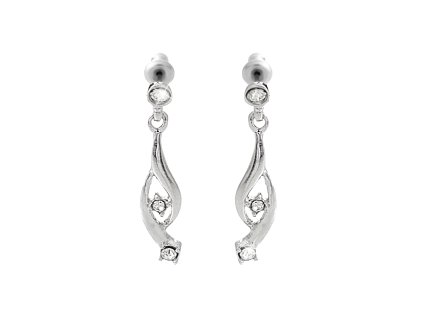 Nausnice puzety z bizuterni slitiny vlnky svirajici krystal Swarovski Crystal