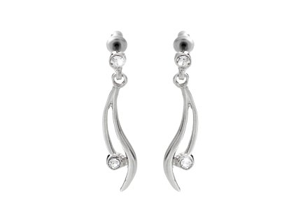 Nausnice puzety z bizuterni slitiny vlnky s krystalem Swarovski Crystal
