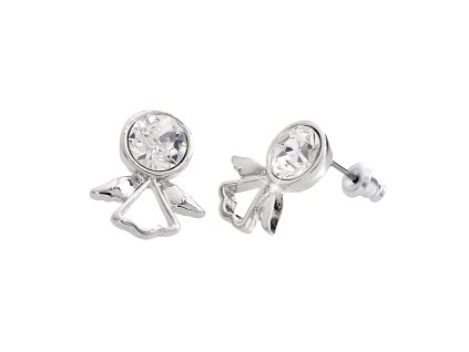 Nausnice puzety z bizuterni slitiny andel s vetsim krystalem Swarovski Crystal