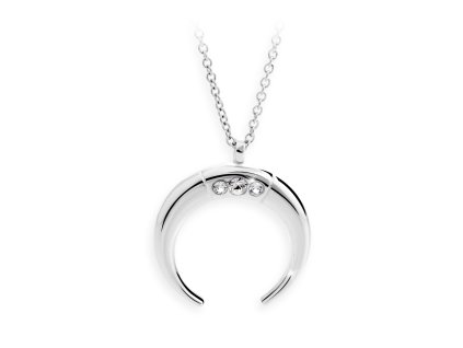 Nahrdelnik z bizuterni slitiny mesic s krystaly Swarovski Crysrtal 