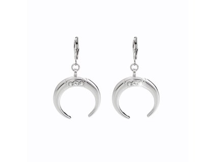 Nausnice klapky z bizuterni slitiny mesic s krystaly Swarovski Crysrtal 