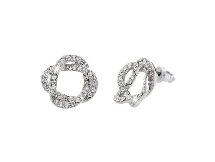 Nausnice puzety z bizuterni slitiny propletene ovaly s krystaly Swarovski Crystal