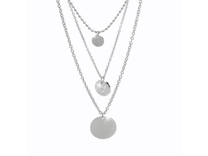 Ocelovy nahrdelnik tri retizky s privesky zdobeny krystaly Swarovski Crystal