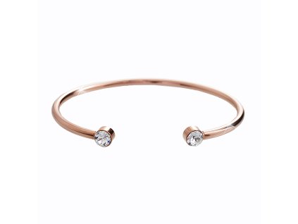 Ruzove zlaty ocelovy naramek dva krystaly Swarovski Crystal