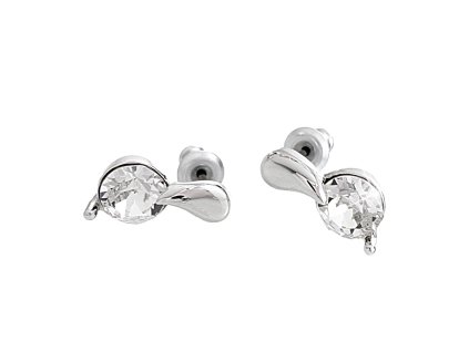 Nausnice puzety z bizuterni slitiny krystal s kovovou kapkou Swarovski Crystal