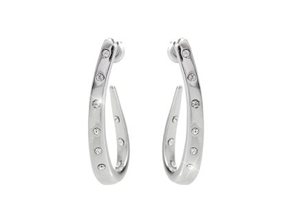 Nausnice puzety z bizuterni slitiny prohnuta kapka s krystaly Swarovski Crystal