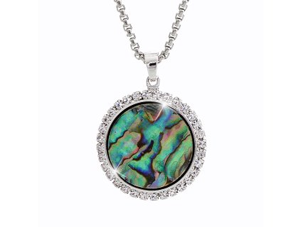 Nahrdelnik z bizuterni slitiny s perleti a krystaly Swarovski Crystal