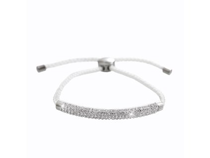 Ocelovy naramek na snurce drobne zdobeny krystaly Swarovski Crystal