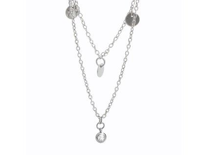 Nahrdelnik z bizuterni slitiny dva retizky s privesky doplnene o krystal Swarovski Crystal