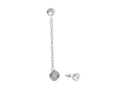 Nausnice puzety z bizuterni slitiny s nasazovacim krouzkem na retizku Swarovski Crystal