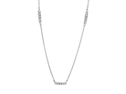 Nahrdelnik z bizuterni slitiny retizek zdobeny carkou z krystalu Swarovski Crystal