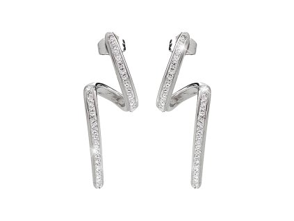 Ocelove nausnice puzety pretocena vlnka osazena krystaly Swarovski Crystal