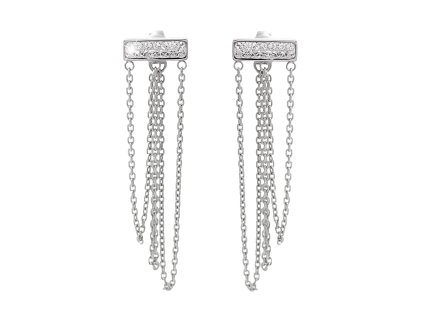 Ocelove nausnice puzety carka s retizky osazena krystaly Swarovski Crystal