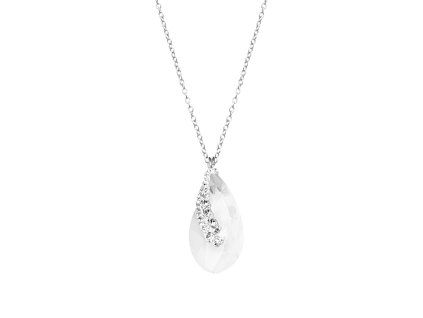 Ocelovy nahrdelnik s prohnutou kapkou Swarovski Crystal