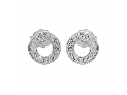 Stribrne nausnice puzety krouzek s krystaly Swarovski Crystal - a (Stribro 925/1000)