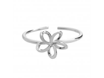 Stribrny prsten mini propleteny kvet kovovy bez krystalu (Stribro 925/1000)