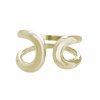 Pozlaceny stribrny prsten dva oblouky proti sobe bez krystalu (Stribro 925/1000)