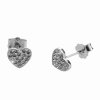 Stribrne nausnice puzety male srdicko s krystaly Swarovski Crystal (Stribro 925/1000)