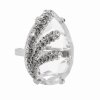 Stribrny prsten s velkym kamenem kapky a krystaly Swarovski Crystal (Stribro 925/1000)