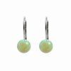 Stribrne nausnice klapky opalova kulicka Green (Stribro 925/1000)