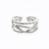 Stribrny prsten nekolik ruznych propletenych vlnek s krystaly Swarovski Crystal (Stribro 925/1000)