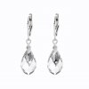 Stribrne nausnice klapky se sklenenou slzou Swarovski Crystal (Stribro 925/1000)