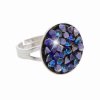 Stribrny prsten s kulatym luzkem a krystaly Swarovski Bermuda Blue (Stribro 925/1000)