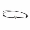 Šňůrkový náramek se stříbrným přívěskem srdce a krystaly Swarovski Crystal (Stříbro 925/1000)