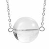 Ocelový náhrdelník s minerální kuličkou Křišťál