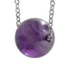 Ocelový náhrdelník s minerální kuličkou Amethyst