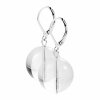 Ocelové náušnice klapky s přívěskem minerální kuličky Křišťál