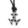 Pánský náhrdelník s ocelovým přívěskem ve tvaru keltského symbolu trojitý uzel