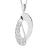 Ocelový náhrdelník překroucený ovál s krystaly Swarovski Crystal