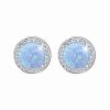 Ocelove nausnice puzety kulaty modry opal 10 mm s krystaly Swarovski Crystal
