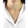 Stříbrný náhrdelník s říční perlou White (Stříbro 925/1000)