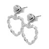 Stříbrné náušnice puzety s krouceným srdíčkem (Stříbro 925/1000)
