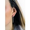 Stříbrné náušnice puzety sedm krystalů Swarovski pod sebou Crystal (Stříbro 925/1000)