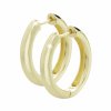 Pozlacené stříbrné náušnice kroužky kulaté čistě kovové bez krystalů (Stříbro 925/1000)