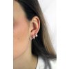 Stříbrné náušnice puzety tři kapkovité kroužky s Kubickými zirkony Crystal (Stříbro 925/1000)