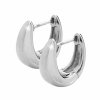 Stříbrné náušnice kroužky v podobě kapky bez krystalů (Stříbro 925/1000)