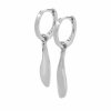 Stříbrné náušnice kroužky s přívěskem nepravidelného podlouhlého tvaru bez krystalů (Stříbro 925/1000)