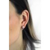 Stříbrné náušnice klapky jeden Kubický zirkon na kovovém téčku Crystal (Stříbro 925/1000)