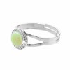 Stribrny prsten s kulatym opalem a krystaly Swarovski Green maly (Stribro 925/1000)